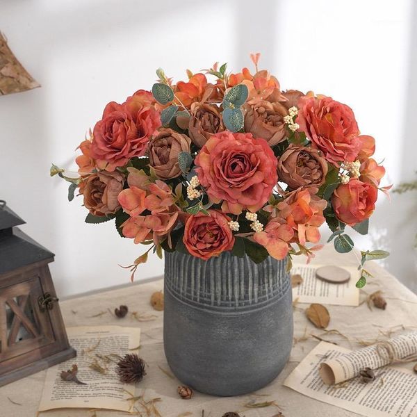 decorative flowers & wreaths artificial retro silk rose bouquet hydrangea peony vintage bride holding fake flower home wedding decoration ac
decorative flowers & wreaths artificial retro silk rose bouquet hydrangea peony vintage bride holding fake flower home wedding decoration ac