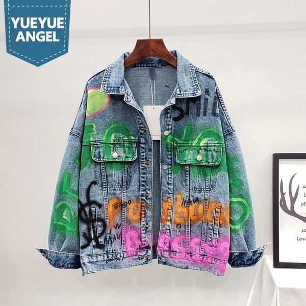 women's jackets streetwear fashion graffiti women jacket long sleeve loose single breasted denim autumn pocket female cargo outerwear, Black;brown
women's jackets streetwear fashion graffiti women jacket long sleeve loose single breasted denim autumn pocket female cargo outerwear, Black;brown