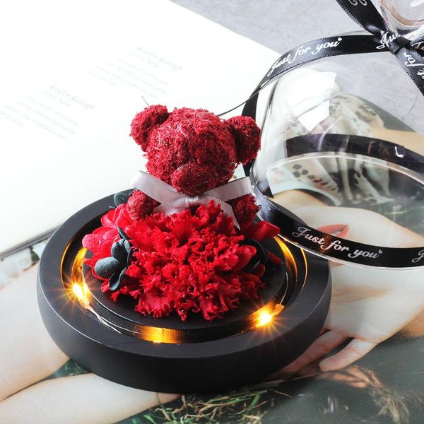 decorative flowers & wreaths beautiful eternal red rose carnation flower bear in glass dome for home decoration mother's day birthday c
decorative flowers & wreaths beautiful eternal red rose carnation flower bear in glass dome for home decoration mother's day birthday c