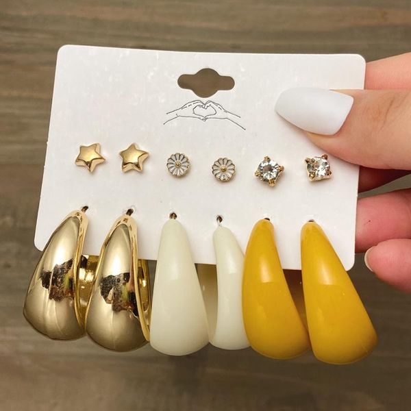 hoop & huggie boho gold color big earrings set for women geometirc square circle brincos 2021 trend jewelry gift, Golden;silver
hoop & huggie boho gold color big earrings set for women geometirc square circle brincos 2021 trend jewelry gift, Golden;silver