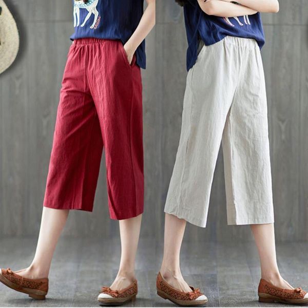 women's pants & capris plus size women literature wide leg cotton straight casual summer elastic waist solid color skinny female, Black;white
women's pants & capris plus size women literature wide leg cotton straight casual summer elastic waist solid color skinny female, Black;white