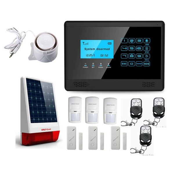 wolf-guard wireless lcd gsm sms home alarm security burglar system solar siren pir motion detector door gap sensor remote m2bx systems
wolf-guard wireless lcd gsm sms home alarm security burglar system solar siren pir motion detector door gap sensor remote m2bx systems