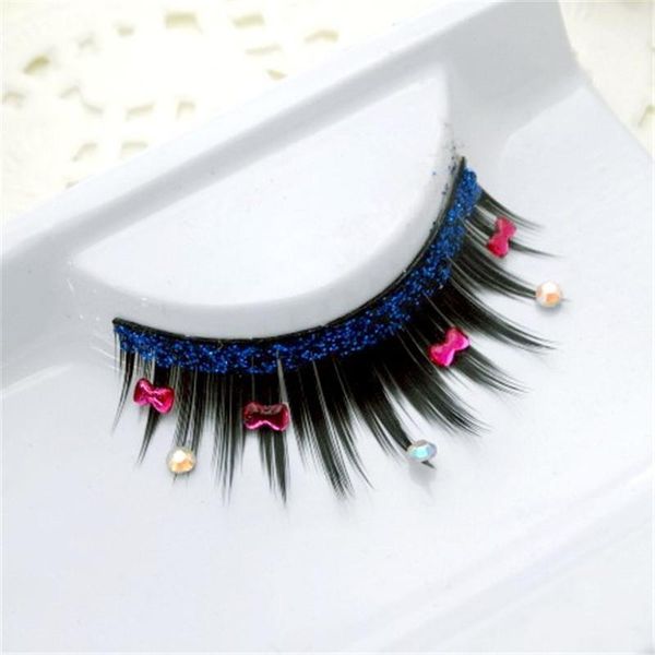 shimmery false eyelashes cute bow blue glitter latin dance performance po bride makeup1
shimmery false eyelashes cute bow blue glitter latin dance performance po bride makeup1