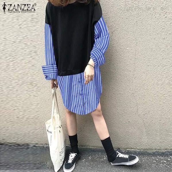 women's blouses & shirts oversize autumn long zanzea 2021 fashion patchwork casual sleeve blusas femlae button irregular tunic, White
women's blouses & shirts oversize autumn long zanzea 2021 fashion patchwork casual sleeve blusas femlae button irregular tunic, White