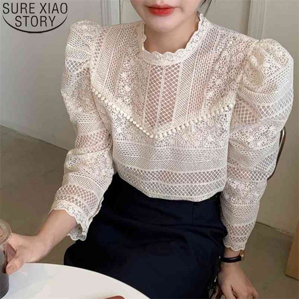 casual blouses korean office chic vintage blouse women lace hollow stand collar apricot puff sleeve shirts thin 12624 210421, White
casual blouses korean office chic vintage blouse women lace hollow stand collar apricot puff sleeve shirts thin 12624 210421, White