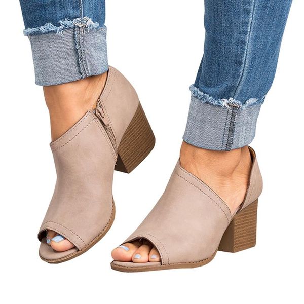 dress shoes spring women pumps slip-on peep toes leather sandals med square heel mules wedges for, Black
dress shoes spring women pumps slip-on peep toes leather sandals med square heel mules wedges for, Black