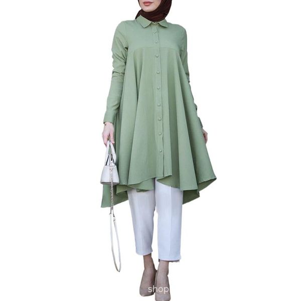 women's blouses & shirts fahsion muslim womens plus size loose single-breasted dovetail curved hem long-sleeved blouse lugentolo, White
women's blouses & shirts fahsion muslim womens plus size loose single-breasted dovetail curved hem long-sleeved blouse lugentolo, White