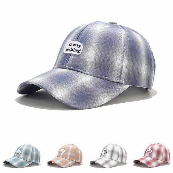 new plaid stripe korean cap women's simple versatile baseball student street shade, Blue;gray
new plaid stripe korean cap women's simple versatile baseball student street shade, Blue;gray