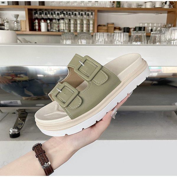 slippers 2021 women summer fashion round toe casual buckle strap thick bottom females slides outside beach ladies platform shoes, Black
slippers 2021 women summer fashion round toe casual buckle strap thick bottom females slides outside beach ladies platform shoes, Black