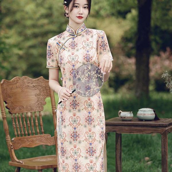 ethnic clothing elegant print flower cheongsam lady mandarin collar oversize qipao classic chinese traditional dress gown short vestido, Red
ethnic clothing elegant print flower cheongsam lady mandarin collar oversize qipao classic chinese traditional dress gown short vestido, Red