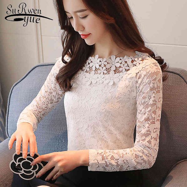arrival fashion autumn women's shirt long sleeved lace blouse hollow out female women slim solid blusas 1105 40 210521, White
arrival fashion autumn women's shirt long sleeved lace blouse hollow out female women slim solid blusas 1105 40 210521, White