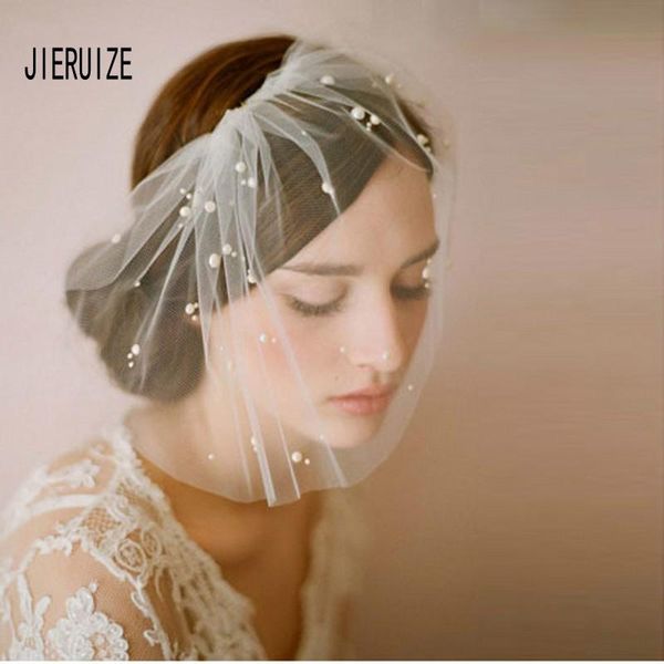 bridal veils jieruize modest wedding birdcage ivory white pearl tulle face veil, Black
bridal veils jieruize modest wedding birdcage ivory white pearl tulle face veil, Black