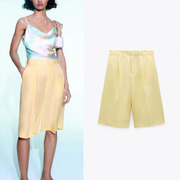 za yellow long pleated womens shorts vintage high waist front pocket casual loose zipped summer short pants women, White;black
za yellow long pleated womens shorts vintage high waist front pocket casual loose zipped summer short pants women, White;black