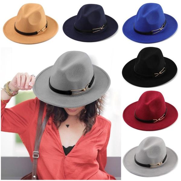 stingy brim hats autumn winter wide hat wool women fedora sun jazz cap, Blue;gray
stingy brim hats autumn winter wide hat wool women fedora sun jazz cap, Blue;gray