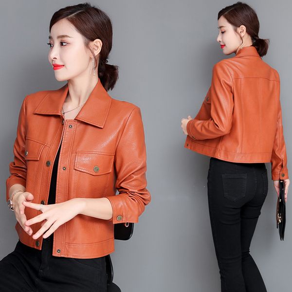japanese fashion soft leather jackets spring autumn short coat motorcycle leather jacket female slim outwear casual, Black
japanese fashion soft leather jackets spring autumn short coat motorcycle leather jacket female slim outwear casual, Black