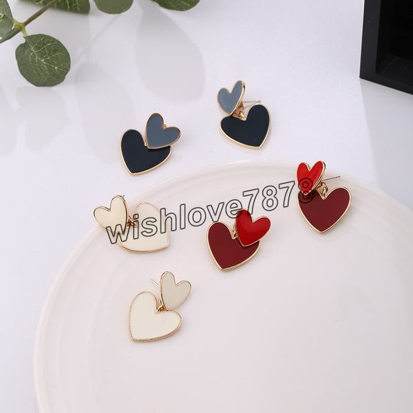 red blue white elegant cute enamel heart earrings for women korean sweet girl couple love gifts dangle earrings party jewelry, Silver
red blue white elegant cute enamel heart earrings for women korean sweet girl couple love gifts dangle earrings party jewelry, Silver