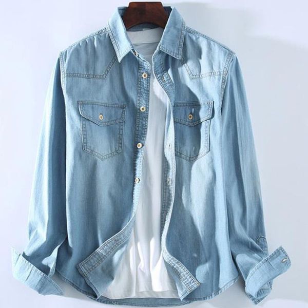 men's casual shirts mens blue denim shirt spring autumn vintage slim fit single breasted buttons jeans blouse long sleeve men cowboy, White;black
men's casual shirts mens blue denim shirt spring autumn vintage slim fit single breasted buttons jeans blouse long sleeve men cowboy, White;black