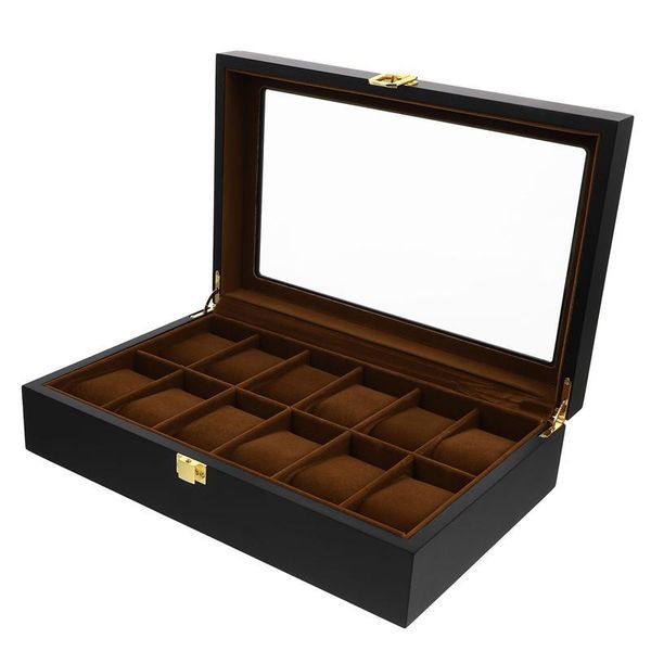 watch boxes & cases 1pc practical 12 grids display case delicate storage organizer, Black;blue
watch boxes & cases 1pc practical 12 grids display case delicate storage organizer, Black;blue