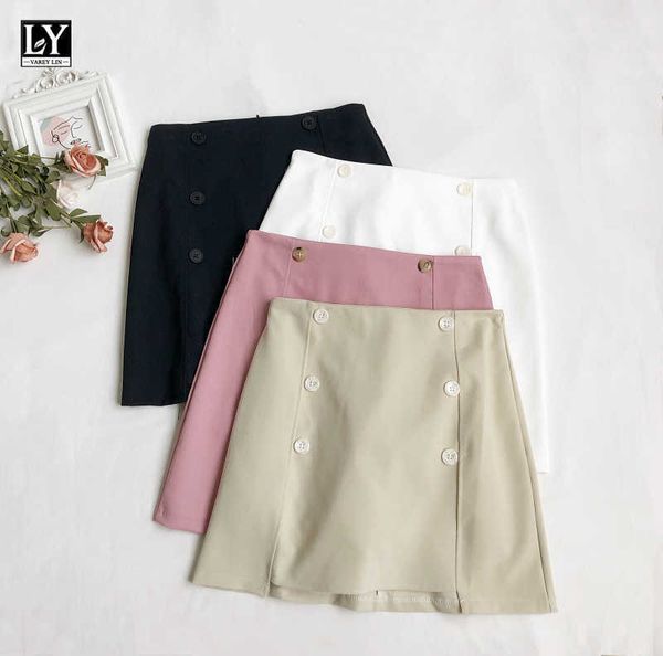 ly varey lin summer women fashion solid double-breasted a-line skirts casual sweet high waist slim female 210526, Black
ly varey lin summer women fashion solid double-breasted a-line skirts casual sweet high waist slim female 210526, Black