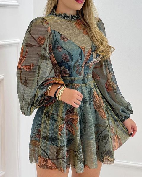 casual dresses women chic round frill hemneck mesh puff sleeve o-neck pleated flowers print mini party dress summer 2021, Black;gray
casual dresses women chic round frill hemneck mesh puff sleeve o-neck pleated flowers print mini party dress summer 2021, Black;gray