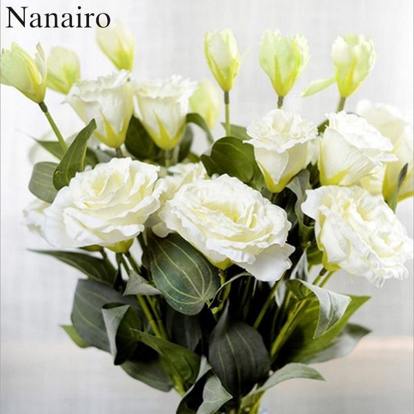 silk artificial trigeminal lisianthus flower bouquet for wedding decoration table arrangement fake flowers craft decorative & wreaths 
silk artificial trigeminal lisianthus flower bouquet for wedding decoration table arrangement fake flowers craft decorative & wreaths