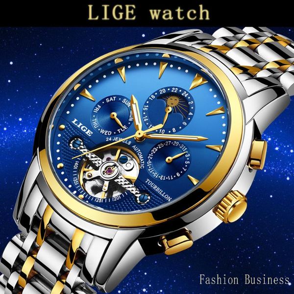 wristwatches lige luxury men's business multifunctional automatic mechanical waterproof full steel fashion male watch 9878, Slivery;brown
wristwatches lige luxury men's business multifunctional automatic mechanical waterproof full steel fashion male watch 9878, Slivery;brown