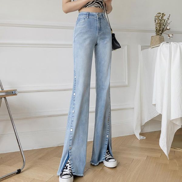 women's jeans fork bootleg women summer show thin section 2021 high waist drape loose straight pants of mop the floor, Blue
women's jeans fork bootleg women summer show thin section 2021 high waist drape loose straight pants of mop the floor, Blue