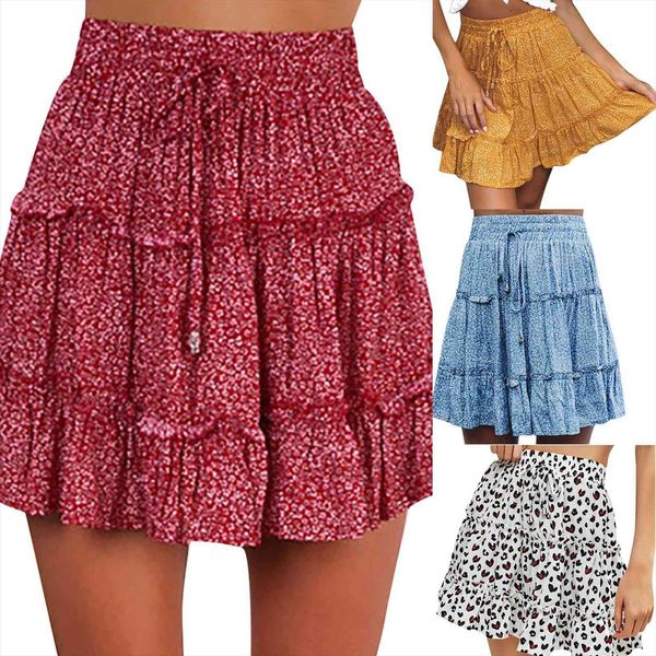 summer mini casual bohe womens skirt high waist ruffled floral print beach short, Black
summer mini casual bohe womens skirt high waist ruffled floral print beach short, Black