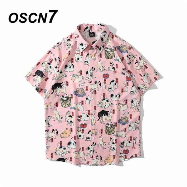 oscn7 casual street printed short sleeve shirt men hawaii beach oversize women fashion harujuku shirts for c118 210809, White;black
oscn7 casual street printed short sleeve shirt men hawaii beach oversize women fashion harujuku shirts for c118 210809, White;black