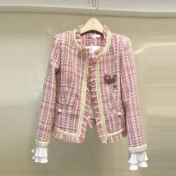 autumn winter runway fashion plaid tweed jacket tassel beading long sleeve coat women's jackets, Black;brown
autumn winter runway fashion plaid tweed jacket tassel beading long sleeve coat women's jackets, Black;brown