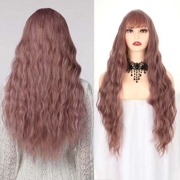 synthetic wigs long curly wave wig with air bangs 26 inches middle parting grey pink hair for women daily party cosplay club use, Black
synthetic wigs long curly wave wig with air bangs 26 inches middle parting grey pink hair for women daily party cosplay club use, Black