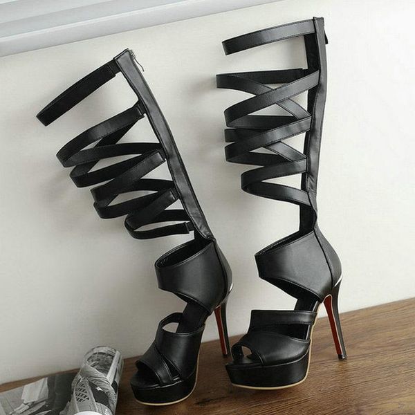 knee high boots cut-out shoes woman summer thigh heels botas mujer large size 34-48, Black
knee high boots cut-out shoes woman summer thigh heels botas mujer large size 34-48, Black