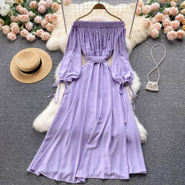 casual dresses off shoulder chiffon long dress women autumn slash neck hollow out puff sleeve drawstring maxi vestidos female purple ro, Black;gray
casual dresses off shoulder chiffon long dress women autumn slash neck hollow out puff sleeve drawstring maxi vestidos female purple ro, Black;gray