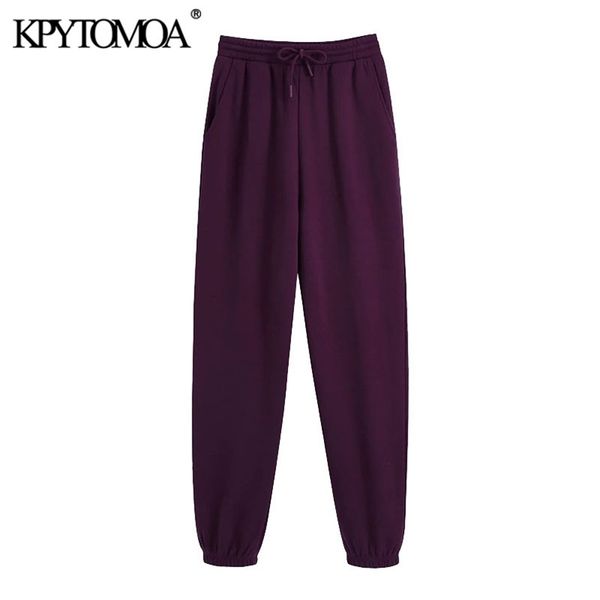 women chic fashion side pockets jogging pants vintage high elastic waist drawstring female ankle trousers mujer 210420, Black;white
women chic fashion side pockets jogging pants vintage high elastic waist drawstring female ankle trousers mujer 210420, Black;white