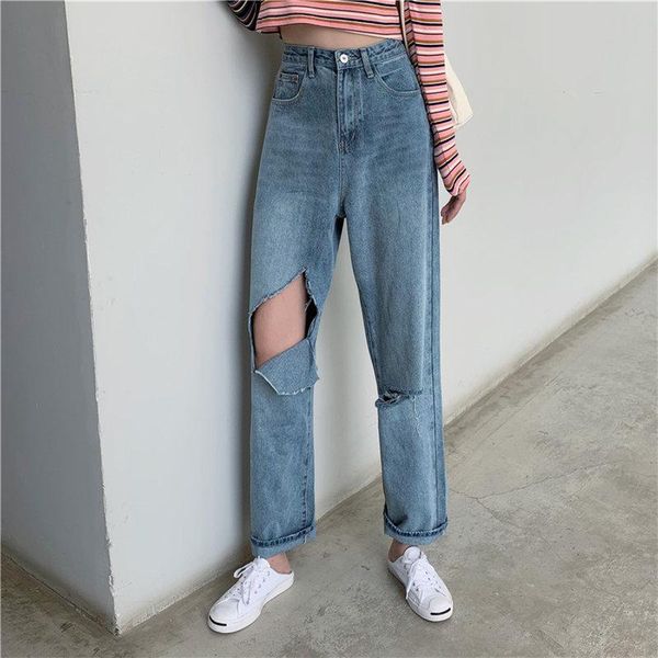 hzirip female all match women high street loose straight ankle length pants waist jeans denim chic thin plus women's, Blue
hzirip female all match women high street loose straight ankle length pants waist jeans denim chic thin plus women's, Blue