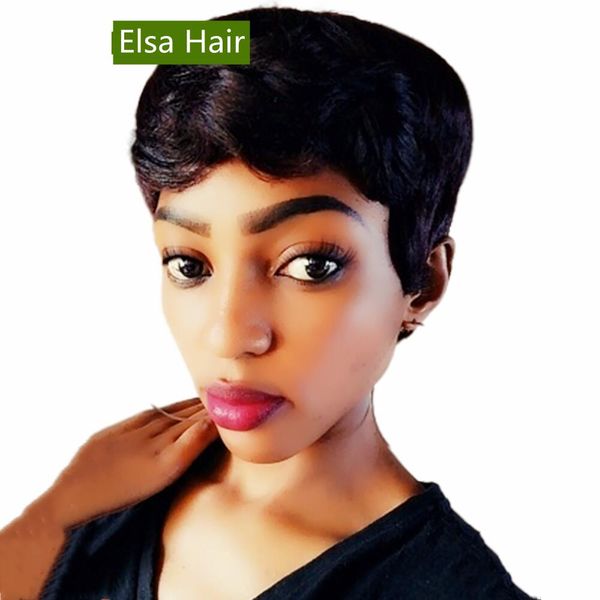 full machine made lace pixie human brazilian hair wigs guleless none lace front wig for black women, Black;brown
full machine made lace pixie human brazilian hair wigs guleless none lace front wig for black women, Black;brown