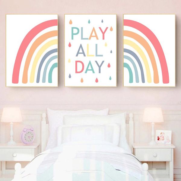 paintings play all day quote print pink rainbow canvas wall art poster nursery child posters nordic pictures kids room decorpainting
paintings play all day quote print pink rainbow canvas wall art poster nursery child posters nordic pictures kids room decorpainting