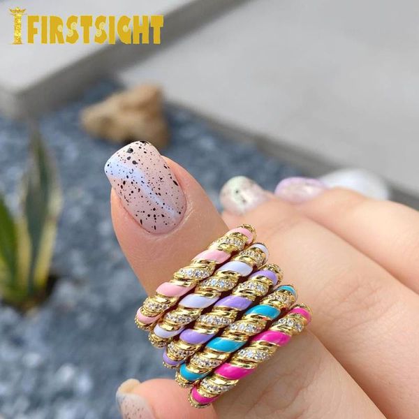 wedding rings 2021 fashion micro pave clear cz twist band eternity ring finger jewelry gold color neon enamel colorful women, Slivery;golden
wedding rings 2021 fashion micro pave clear cz twist band eternity ring finger jewelry gold color neon enamel colorful women, Slivery;golden