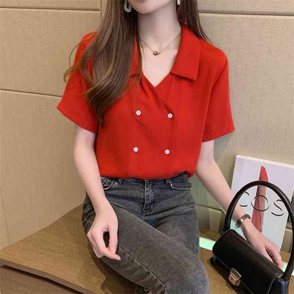 fashion summer solid color shirt lady women casual short sleeve chiffon shirt blouse 210507, White
fashion summer solid color shirt lady women casual short sleeve chiffon shirt blouse 210507, White