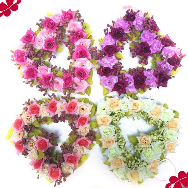 artificial flower wreath heart-shaped garland romantic wedding decorative silk garlands wreaths for party flowers &
artificial flower wreath heart-shaped garland romantic wedding decorative silk garlands wreaths for party flowers &