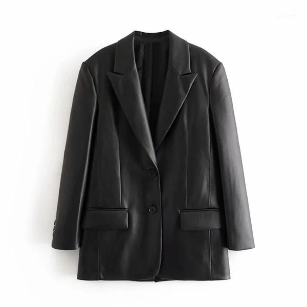women's suits & blazers dylqfs 2021 women elegant notched pu black streetwear suit female fashion vintage office lady single breasted b, White;black
women's suits & blazers dylqfs 2021 women elegant notched pu black streetwear suit female fashion vintage office lady single breasted b, White;black