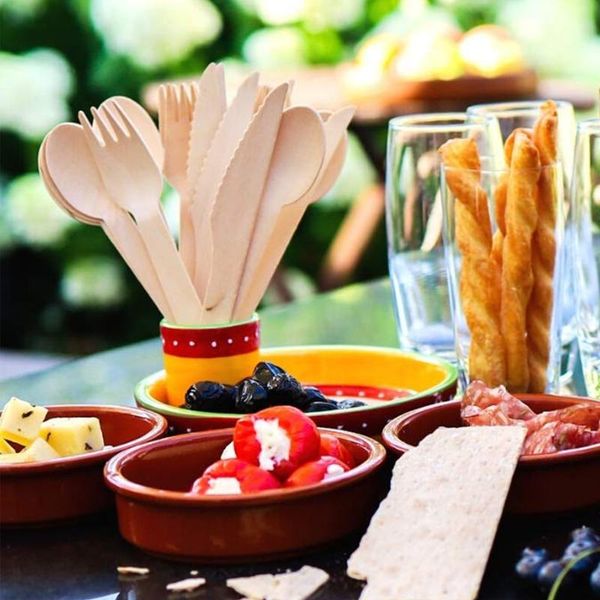 disposable flatware 300pcs/pack bamboo wooden cutlery biodegradable knives forks spoons dinnerware set kitchen dining bar tableware 
disposable flatware 300pcs/pack bamboo wooden cutlery biodegradable knives forks spoons dinnerware set kitchen dining bar tableware