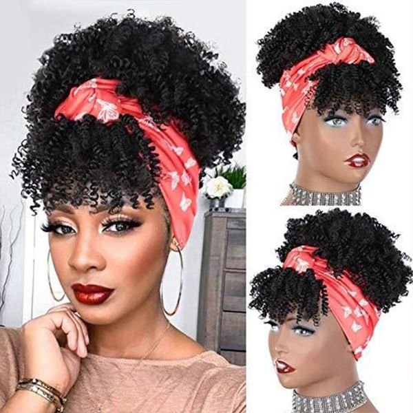 synthetic wigs short kinky curly chignon with bangs hair bun drawstring ponytail afro puff pieces for women clip, Black
synthetic wigs short kinky curly chignon with bangs hair bun drawstring ponytail afro puff pieces for women clip, Black