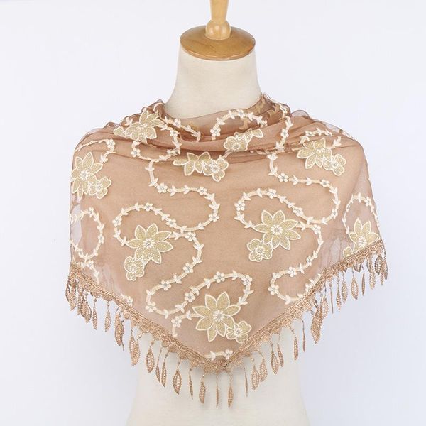 scarves korean double-layer hollow lace triangle scarf female fringed floral silk shawl go shopping, Blue;gray
scarves korean double-layer hollow lace triangle scarf female fringed floral silk shawl go shopping, Blue;gray