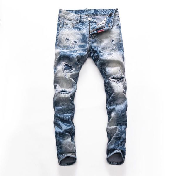 men's jeans european brand men italy pants design zipper slim denim trousers blue hole for 8146
men's jeans european brand men italy pants design zipper slim denim trousers blue hole for 8146