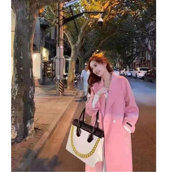 women's wool & blends 2021 winter double-sided cashmere overcoat medium length bathrobe albaka korean belt woolen jacket, Black
women's wool & blends 2021 winter double-sided cashmere overcoat medium length bathrobe albaka korean belt woolen jacket, Black