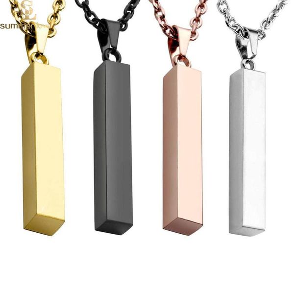 pendant necklaces fashion stainless steel cuboid necklace long chain for women men couples rose gold black statement punk jewelry, Silver
pendant necklaces fashion stainless steel cuboid necklace long chain for women men couples rose gold black statement punk jewelry, Silver