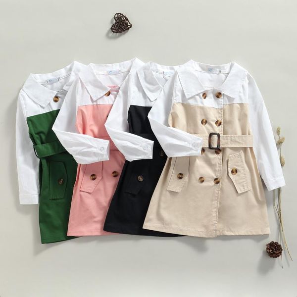 girl's dresses kid girls dress casual long sleeve fashion color-block double breasted a-line vestidos with waist belt, Red;yellow
girl's dresses kid girls dress casual long sleeve fashion color-block double breasted a-line vestidos with waist belt, Red;yellow