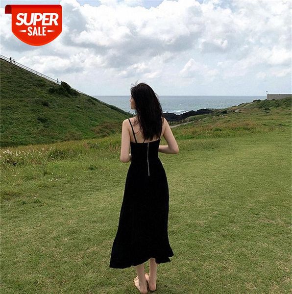 sling dress with a sense of fashion, wear seaside vacation, and travel in sanya, p-taking long #9l5i, Black;gray 
sling dress with a sense of fashion, wear seaside vacation, and travel in sanya, p-taking long #9l5i, Black;gray
