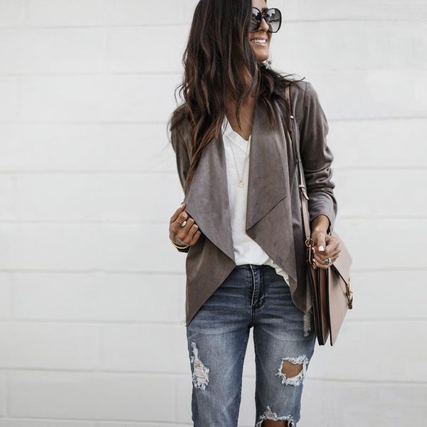 women's jackets selling autumn and winter fashion suit collar irregular cardigan woolen short jacket, Black;brown
women's jackets selling autumn and winter fashion suit collar irregular cardigan woolen short jacket, Black;brown
